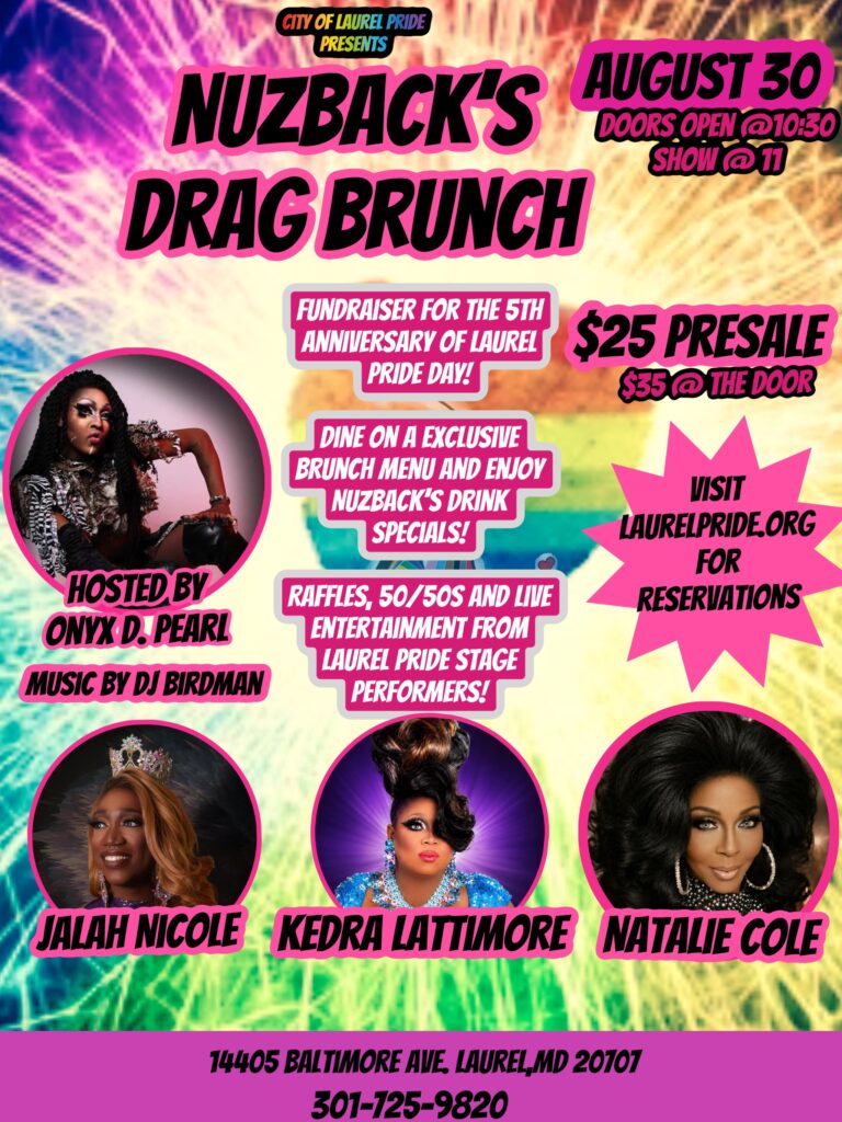 Drag Brunch on August 30 at Nuzback's
