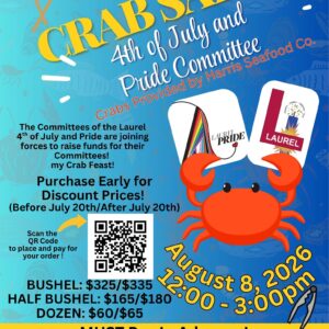 4th of July and Pride Committee Crab Sale August 8th 2026
