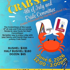 4th of July and Pride Committee Crab Fundraiser Flyer